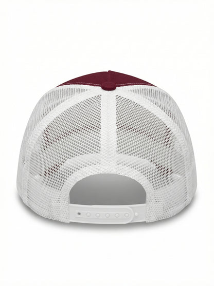 Classic Mesh Trucker Cap Maroon White