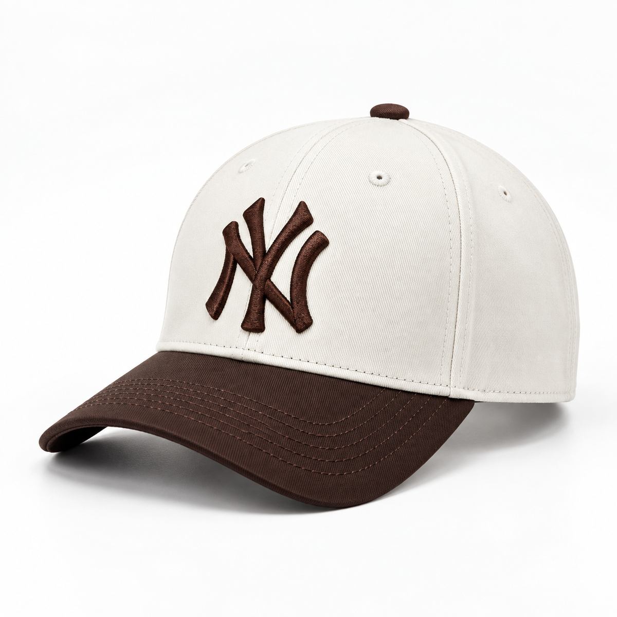 Classic Baseball Cap Brown White