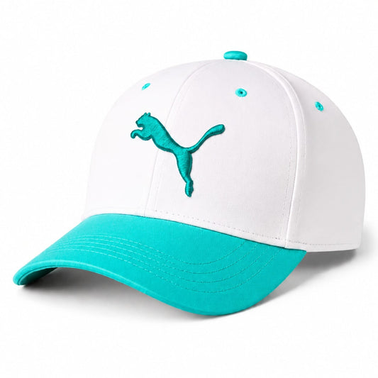 Classic baseball cap White and Turquoise