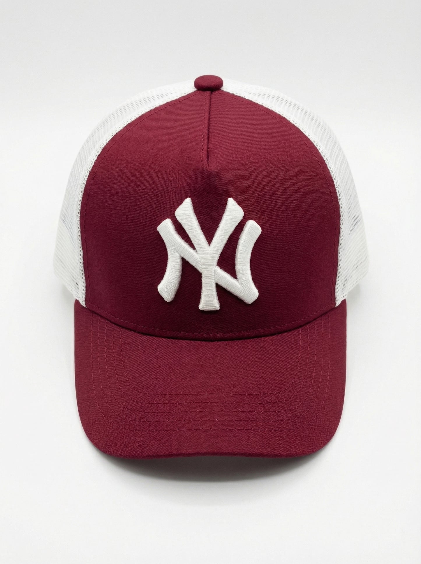 Classic Mesh Trucker Cap Maroon White