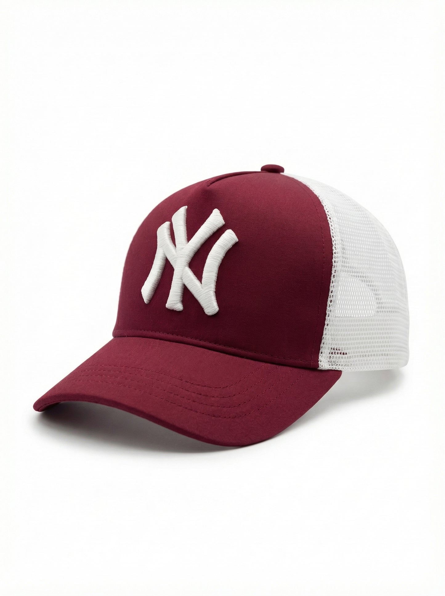 Classic Mesh Trucker Cap Maroon White